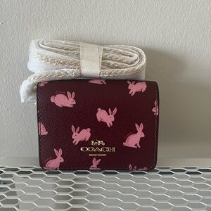 Coach Lunar New Year Mini Wallet On A Chain With Rabbit Print